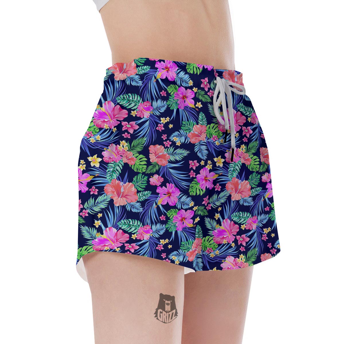 Tropical Exotic Flowers Hibiscus Hawaiian Print Women's Shorts-grizzshop