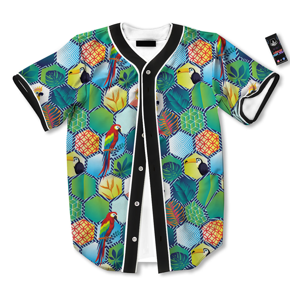 Tropical Exotic Hawaii Art Print Pattern Baseball Jersey-grizzshop