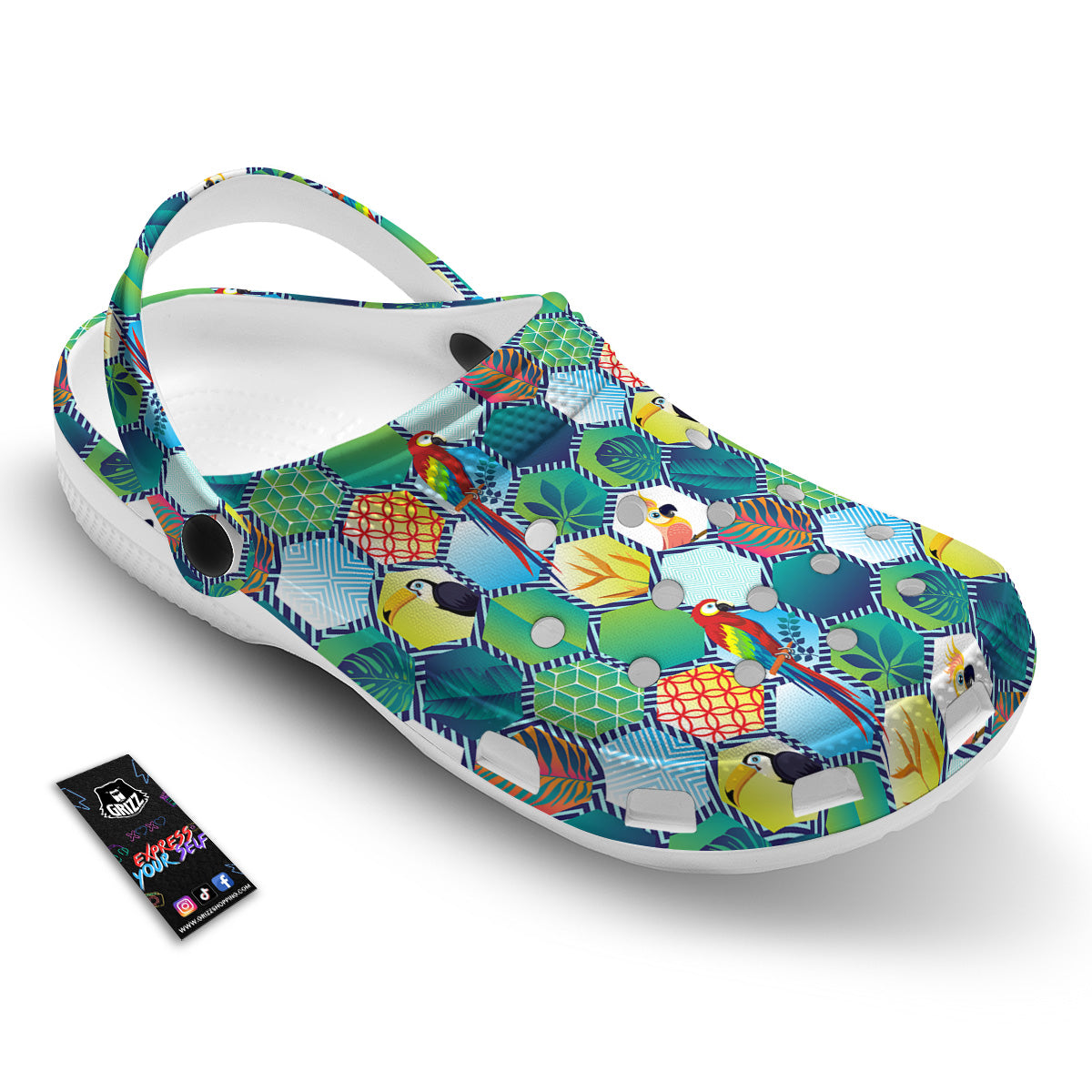 Tropical Exotic Hawaii Art Print Pattern Clog-grizzshop