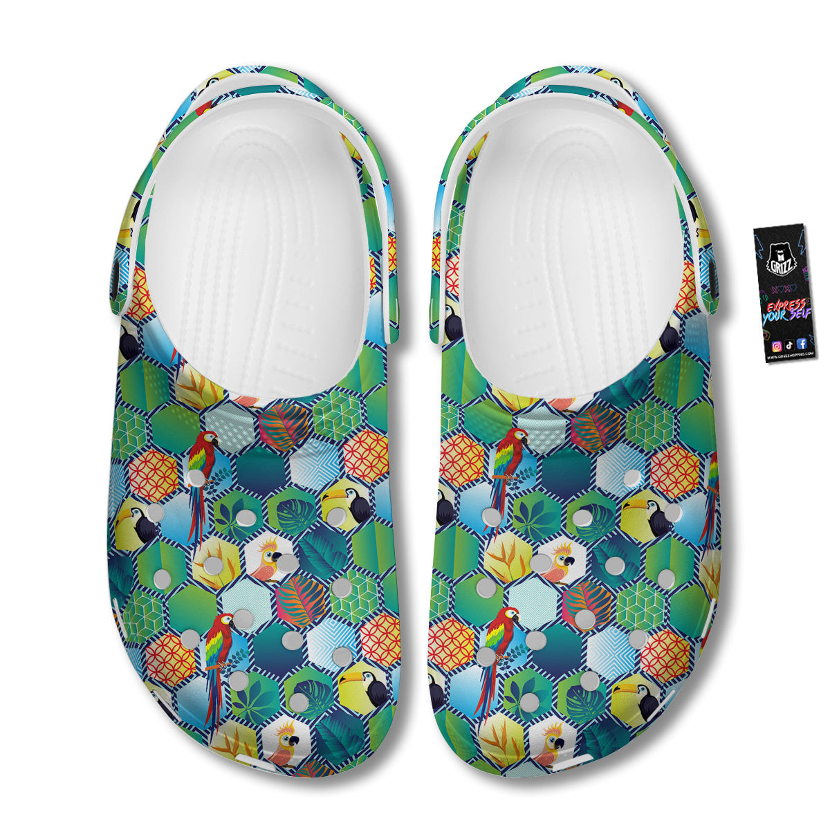 Tropical Exotic Hawaii Art Print Pattern Clog-grizzshop
