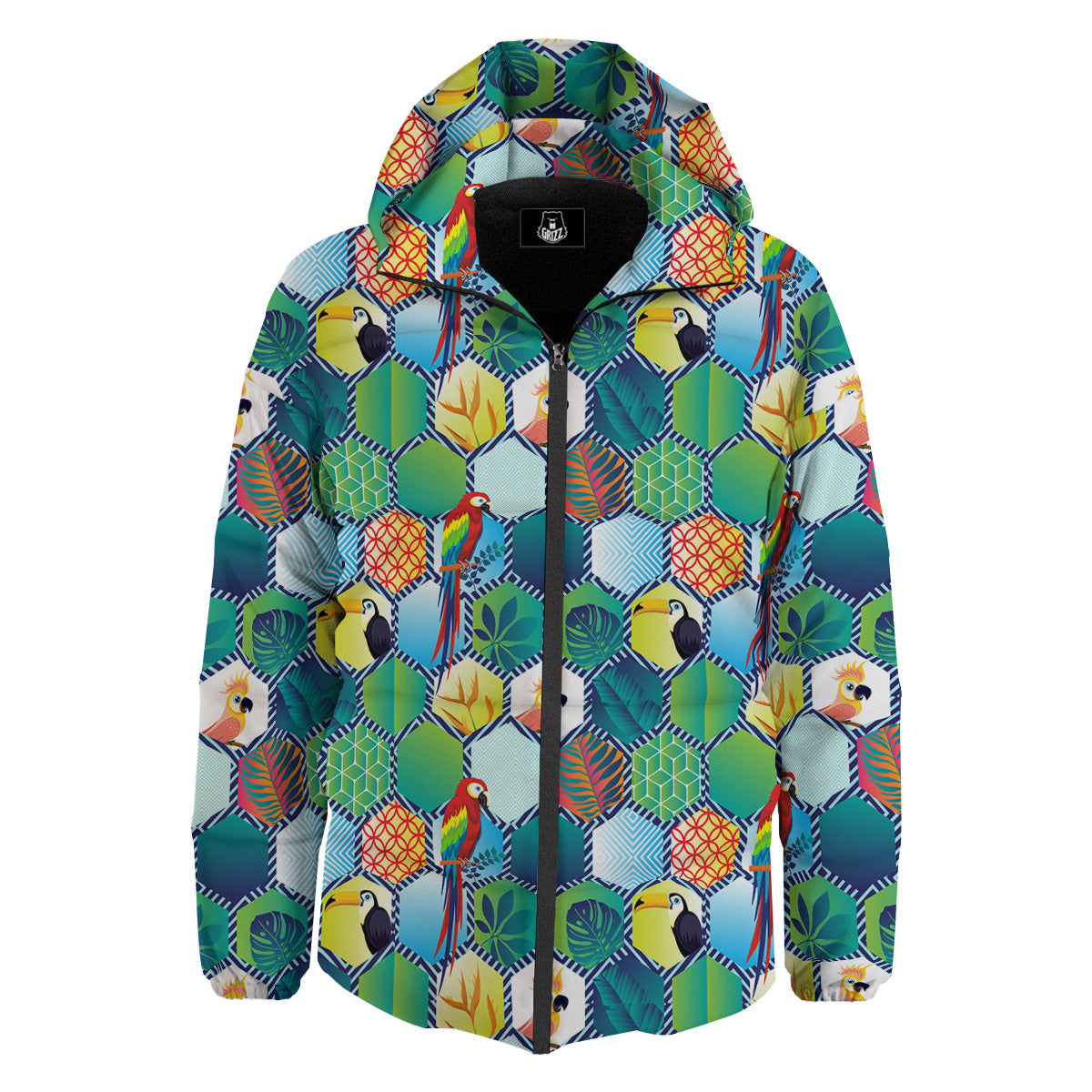 Tropical Exotic Hawaii Art Print Pattern Down Jacket-grizzshop