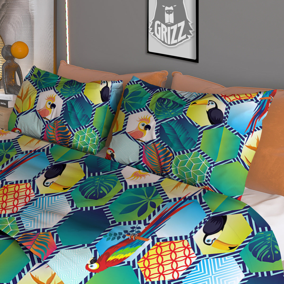 Tropical Exotic Hawaii Art Print Pattern Duvet Cover Bedding Set