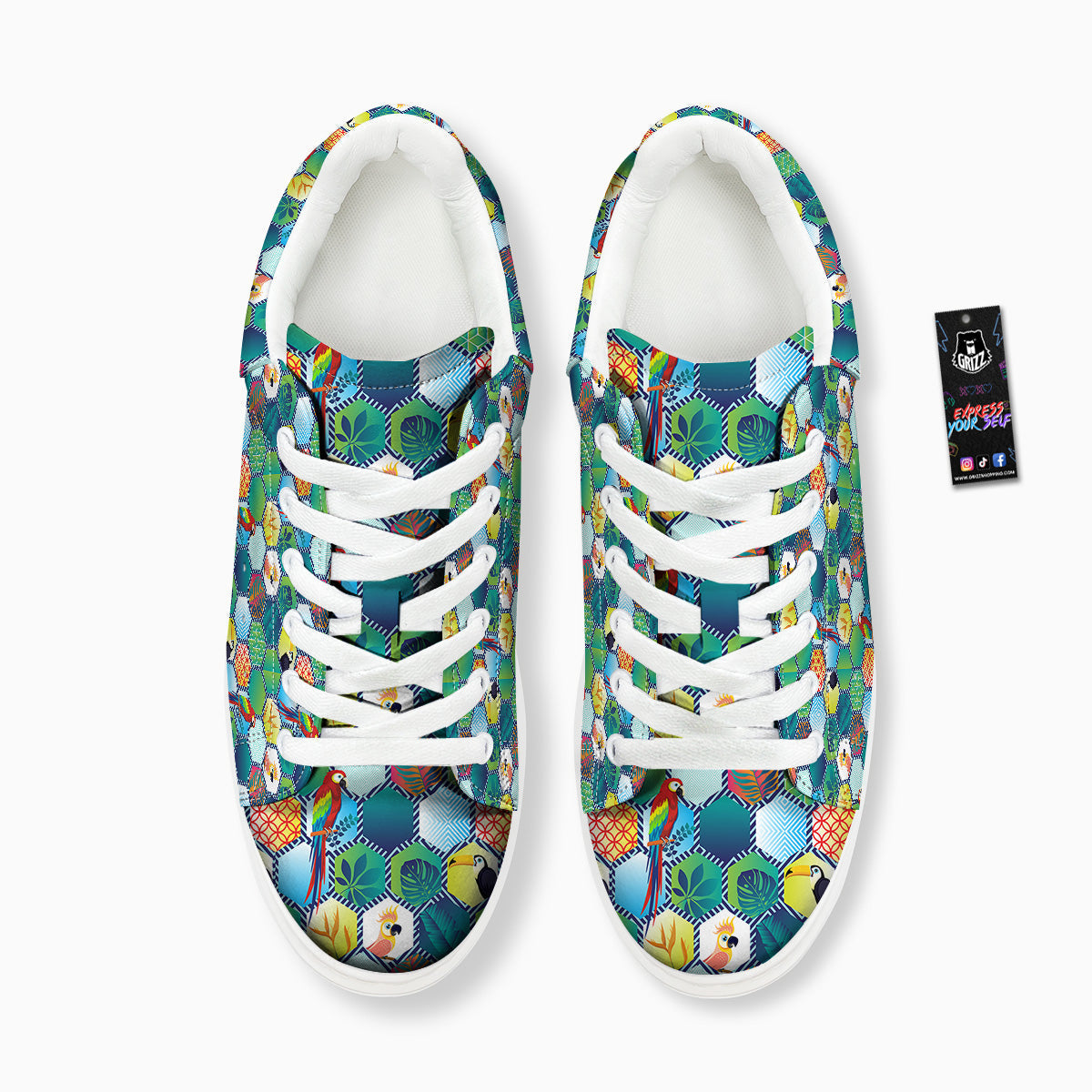 Tropical Exotic Hawaii Art Print Pattern Platform Shoes-grizzshop