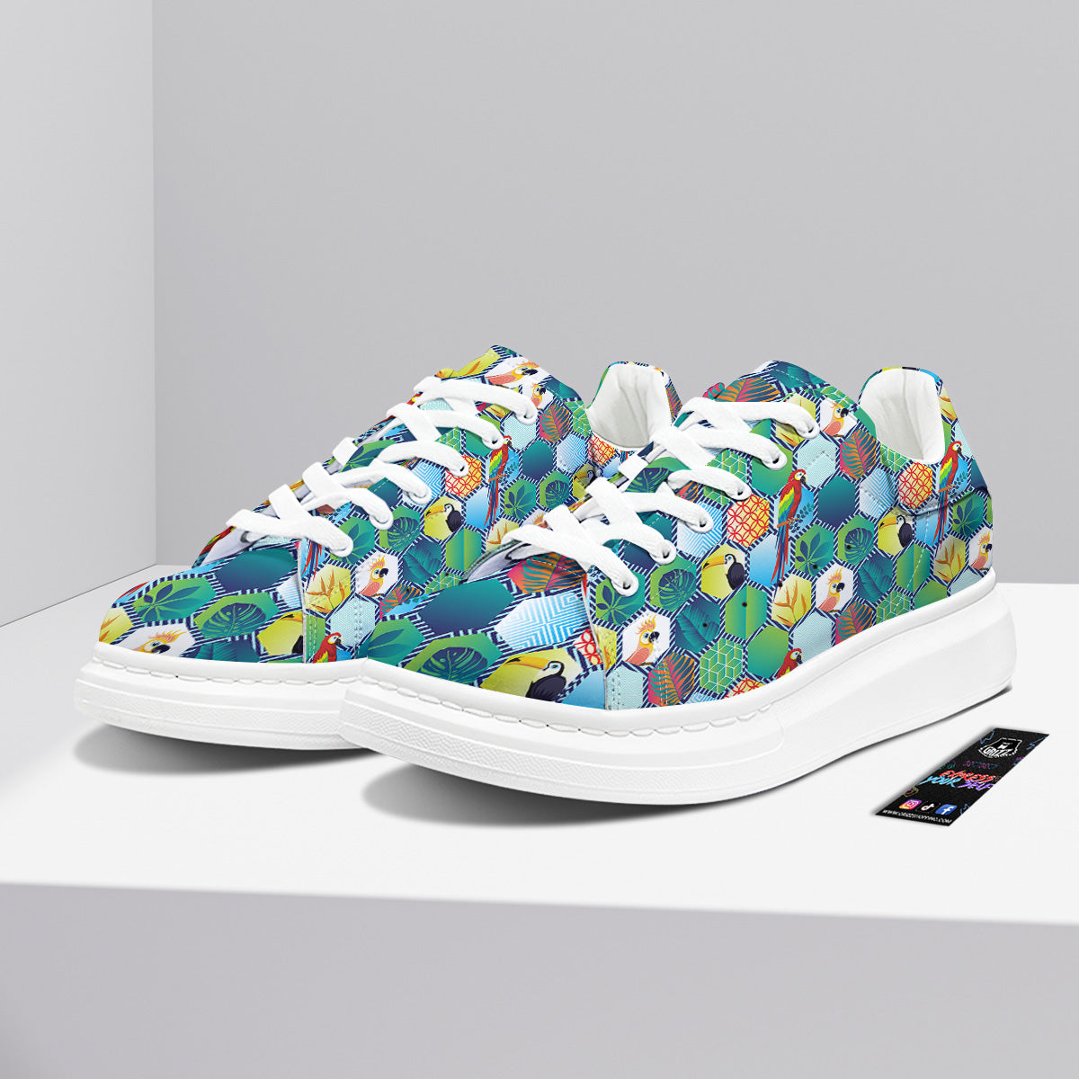 Tropical Exotic Hawaii Art Print Pattern Platform Shoes-grizzshop