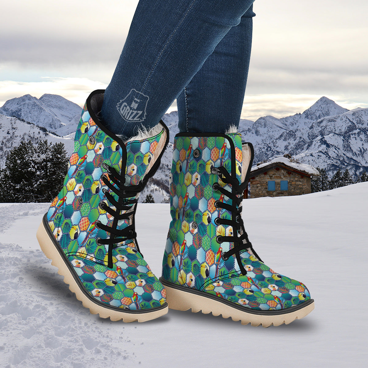 Tropical Exotic Hawaii Art Print Pattern Snow Boots-grizzshop