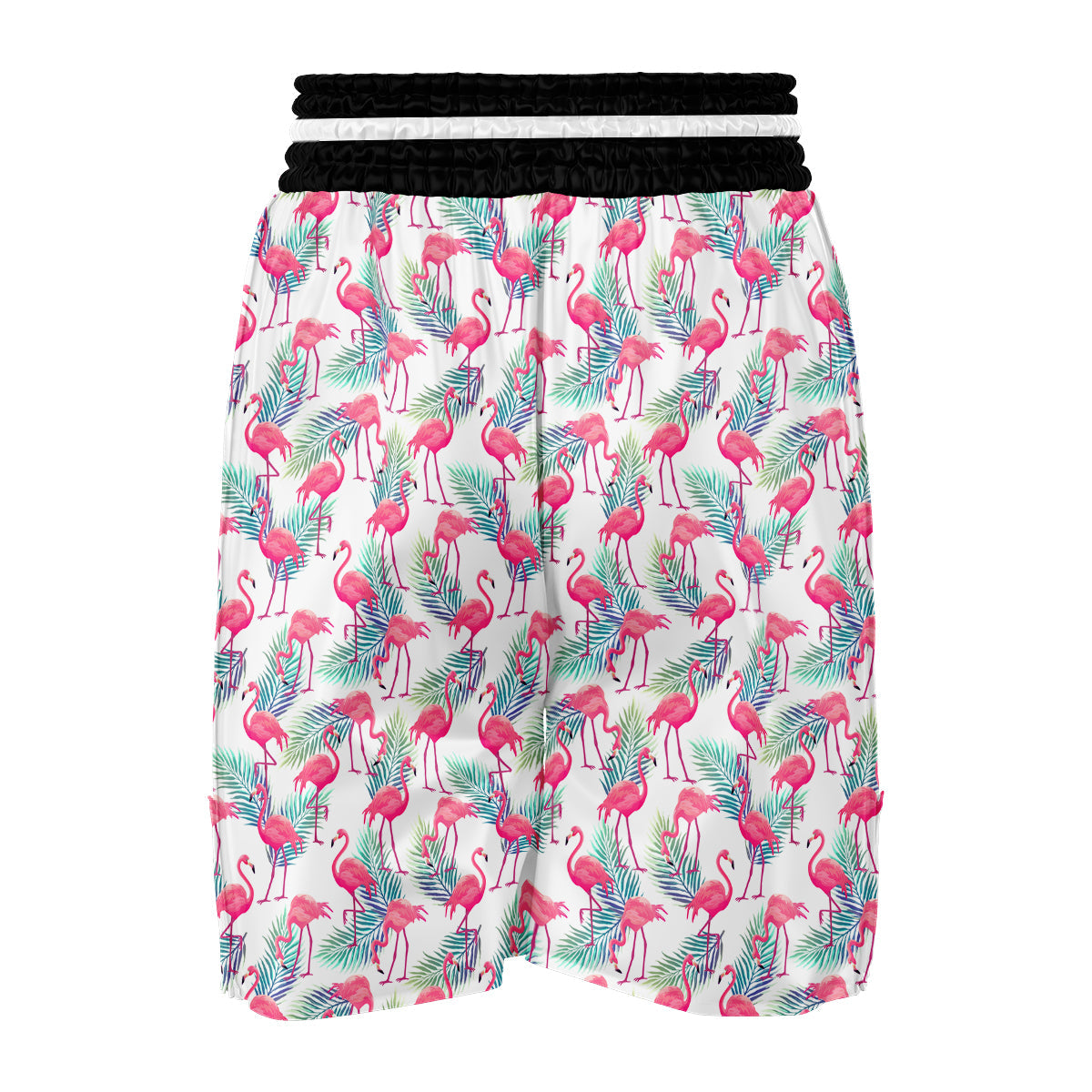 Tropical Flamingo Palm Leaf Boxing Shorts-grizzshop