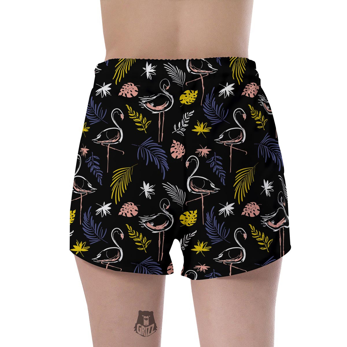 Tropical Flamingo Print Women's Shorts-grizzshop