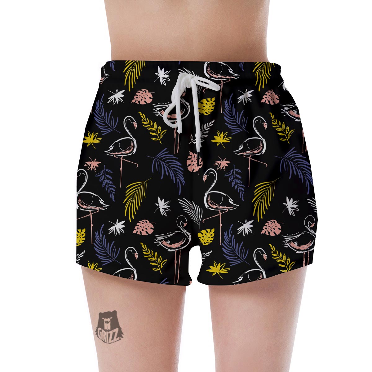 Tropical Flamingo Print Women's Shorts-grizzshop