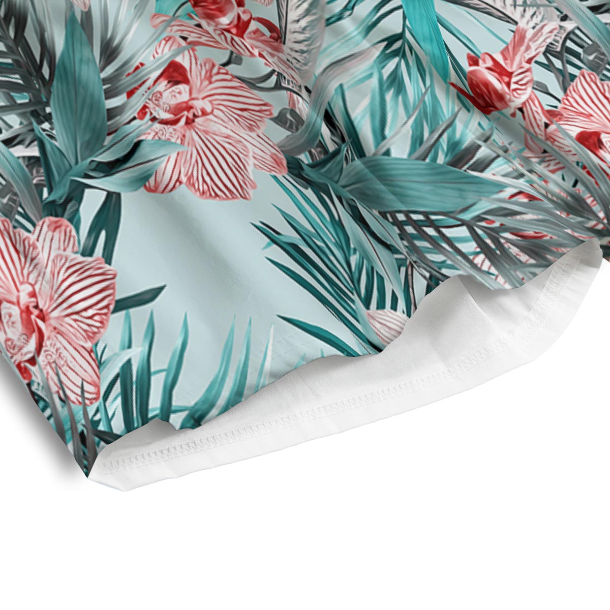 Tropical Floral Pink And Teal Print Pattern Men's Athletic Shorts