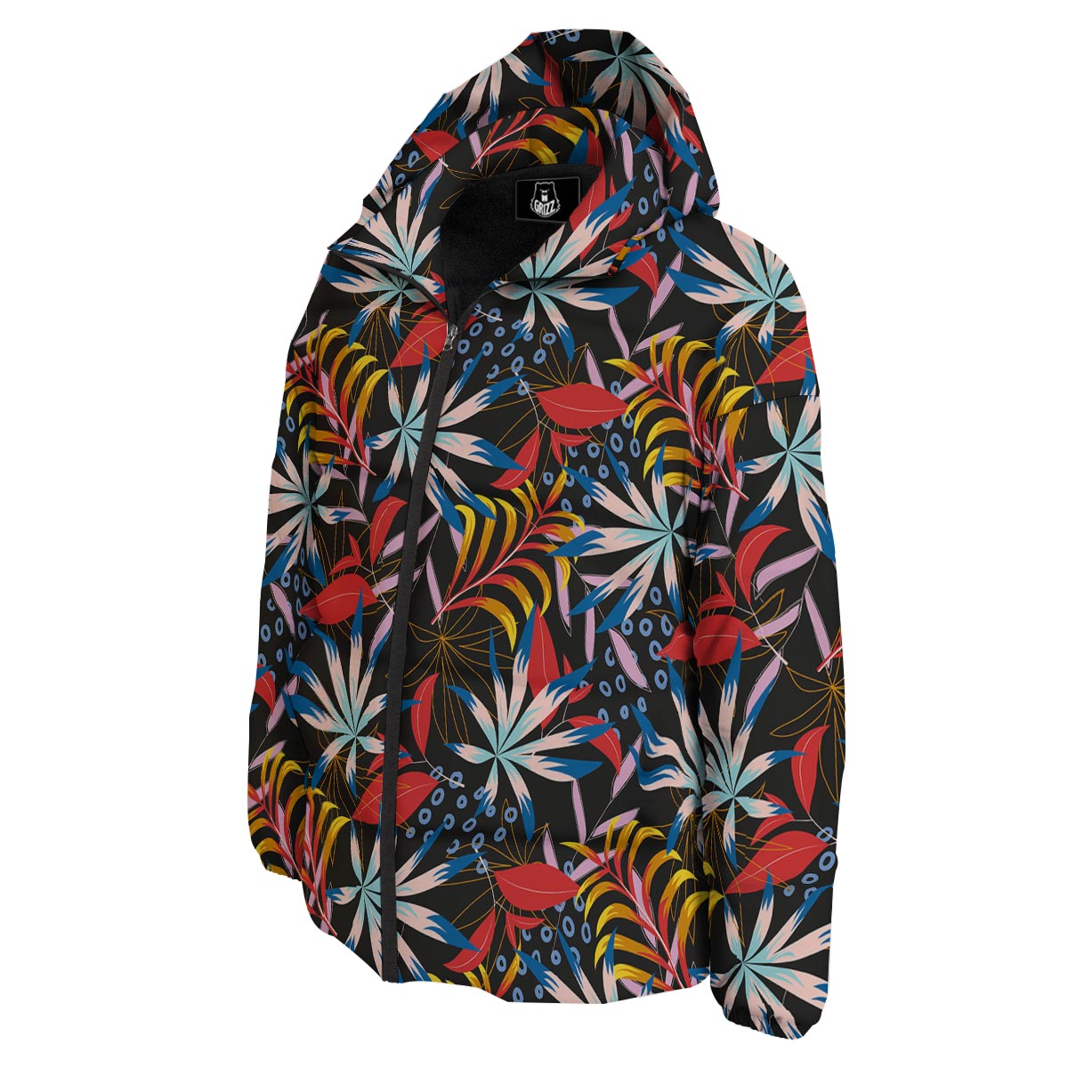 Tropical Floral Retro Hawaiian Print Pattern Down Jacket-grizzshop