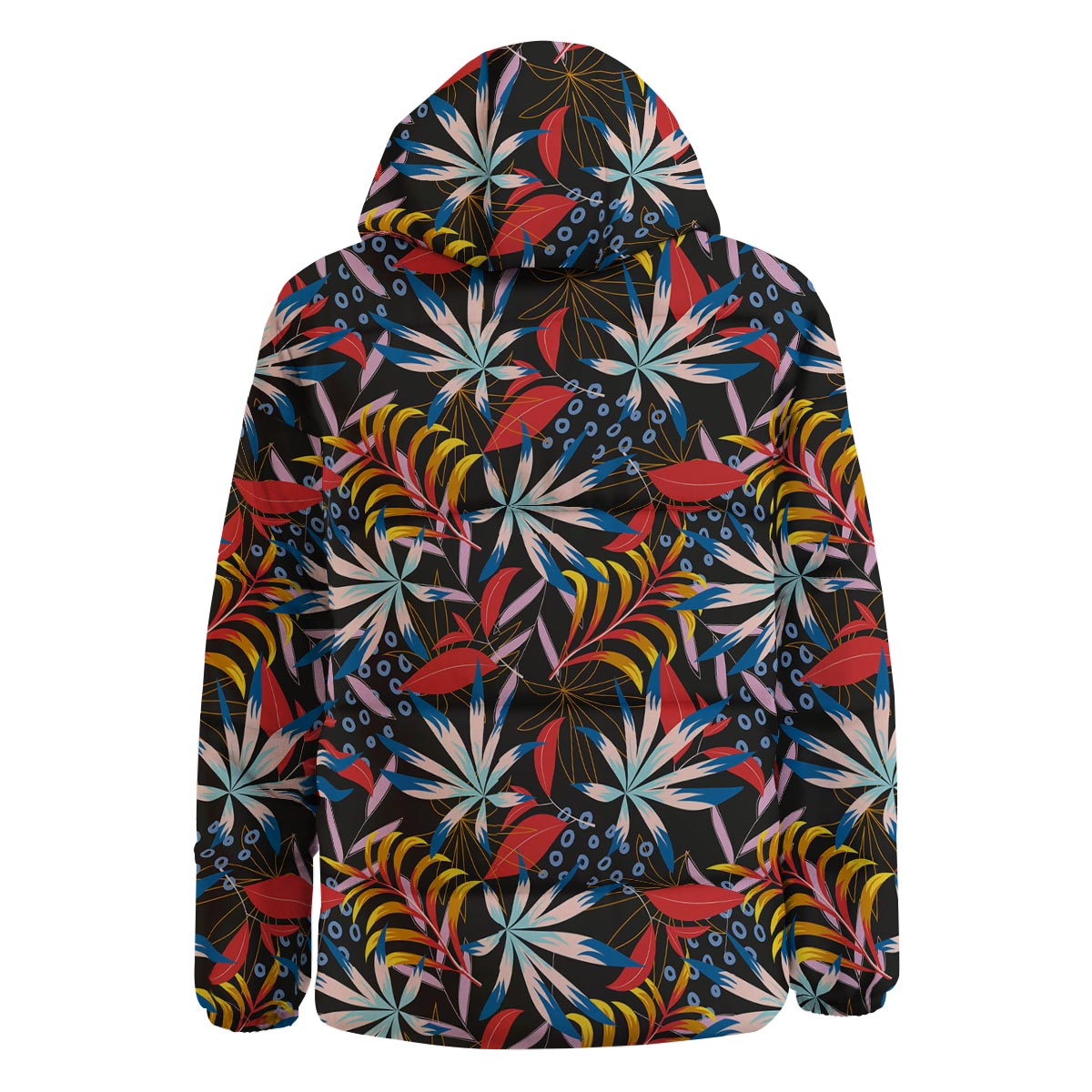 Tropical Floral Retro Hawaiian Print Pattern Down Jacket-grizzshop