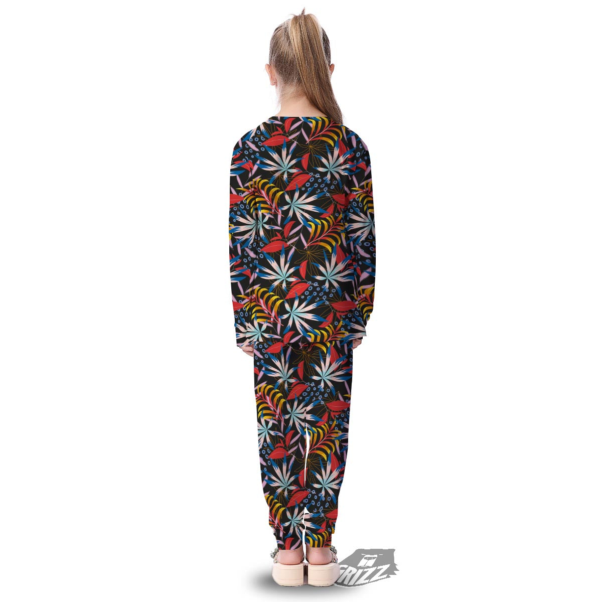 Tropical Floral Retro Hawaiian Print Pattern Kid's Pajamas-grizzshop