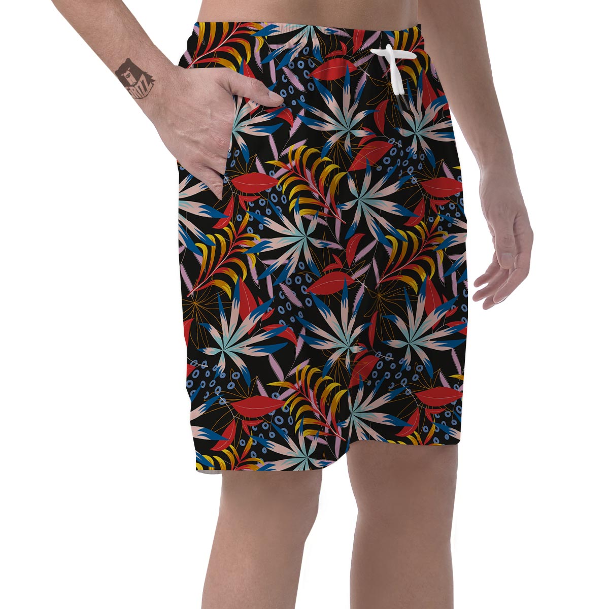 Tropical Floral Retro Hawaiian Print Pattern Men's Shorts-grizzshop