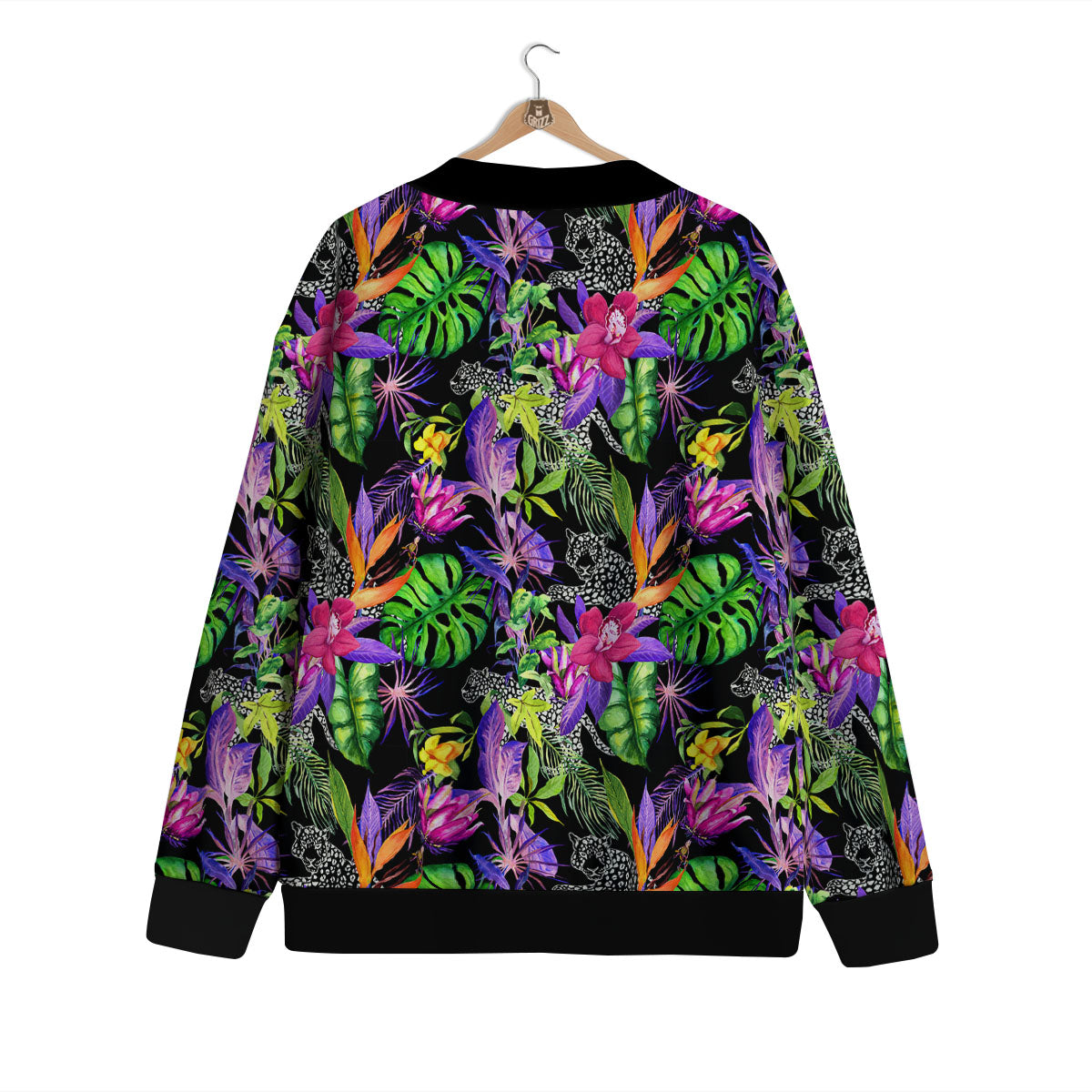 Tropical Flower Leaf Light Print Pattern Cardigan-grizzshop