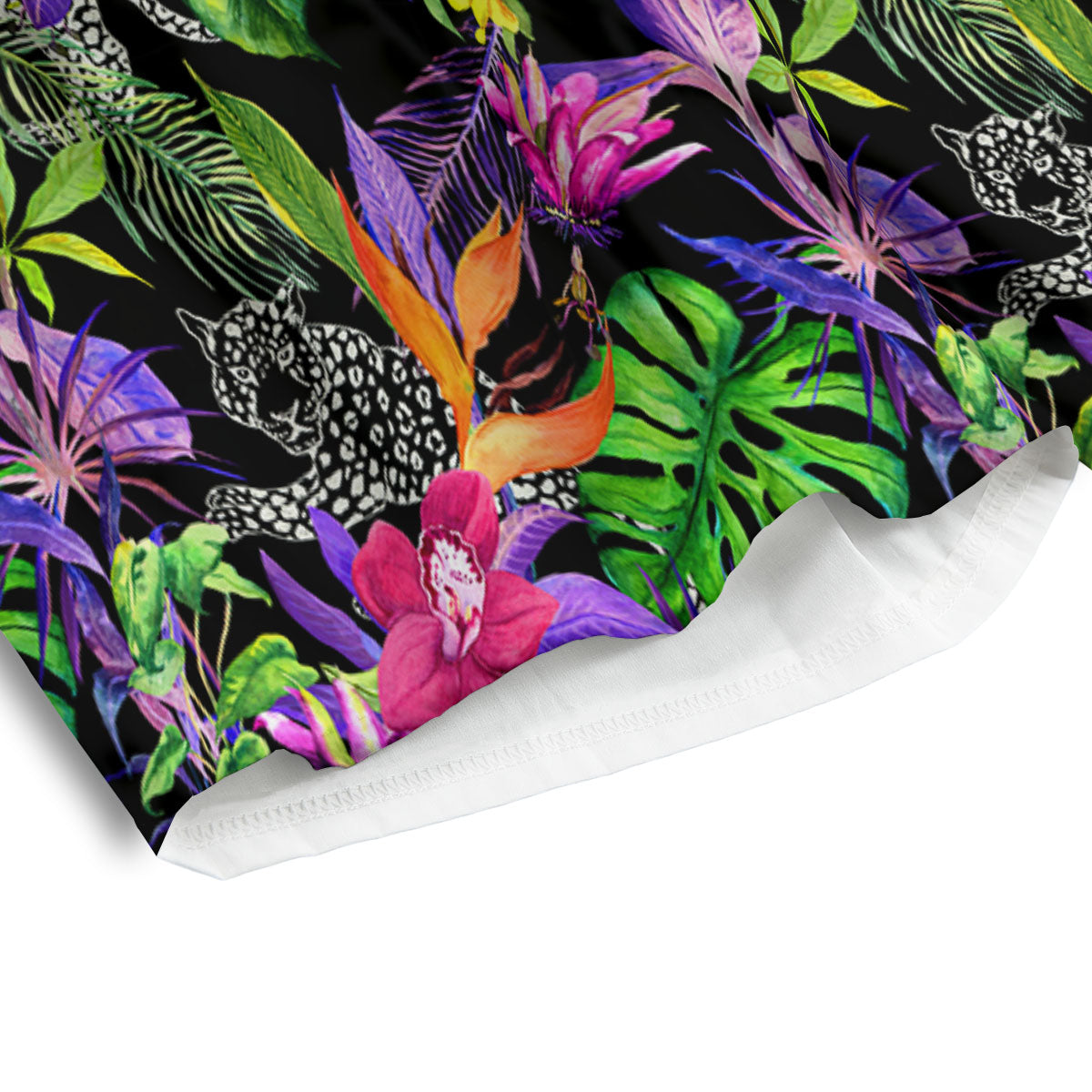 Tropical Flower Leaf Light Print Pattern Men's Athletic Shorts