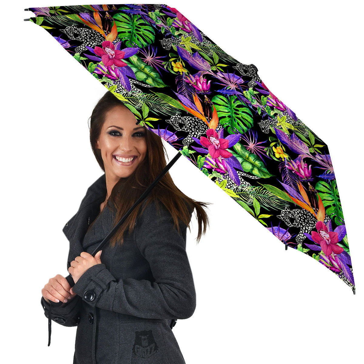 Tropical Flower Leaf Light Print Pattern Umbrella-grizzshop