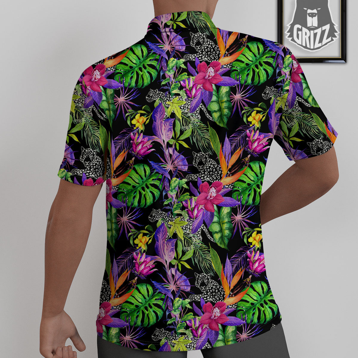 Tropical Flower Leaf Light Print Pattern Untucked Shirts-grizzshop