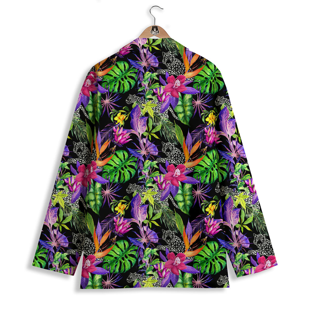Tropical Flower Leaf Light Print Pattern Women's Blazer-grizzshop