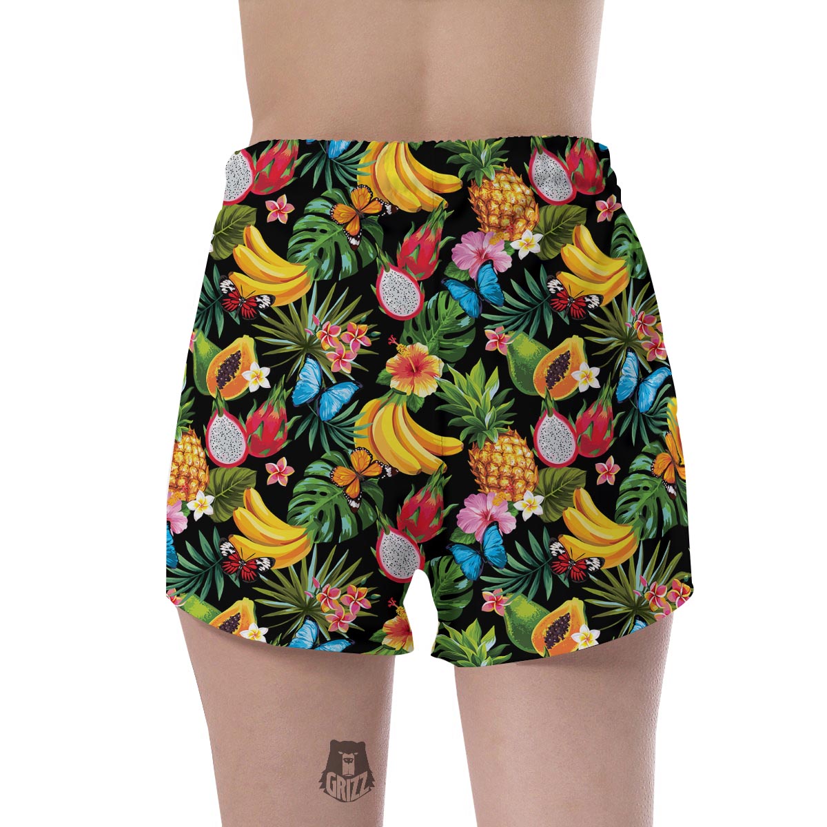 Tropical Fruit Hawaiian Print Women's Shorts-grizzshop
