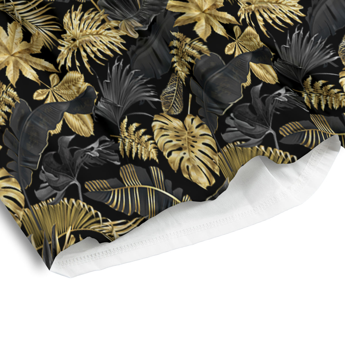 Tropical Gold And Black Print Pattern Men's Athletic Shorts-grizzshop