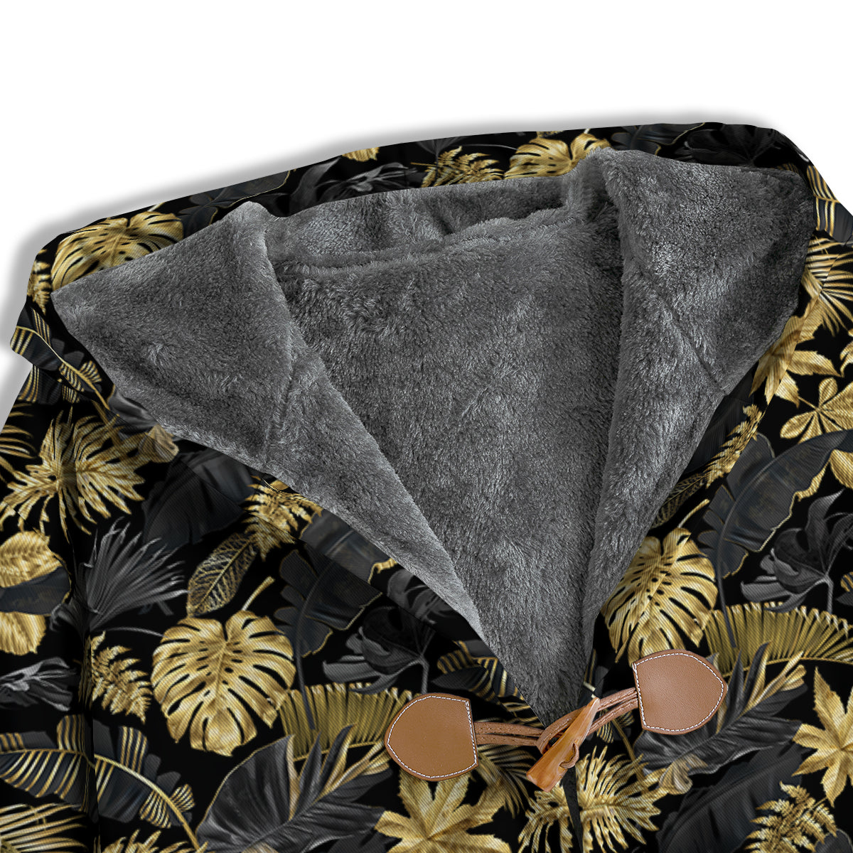Tropical Gold And Black Print Pattern Men's Windbreaker Jacket-grizzshop