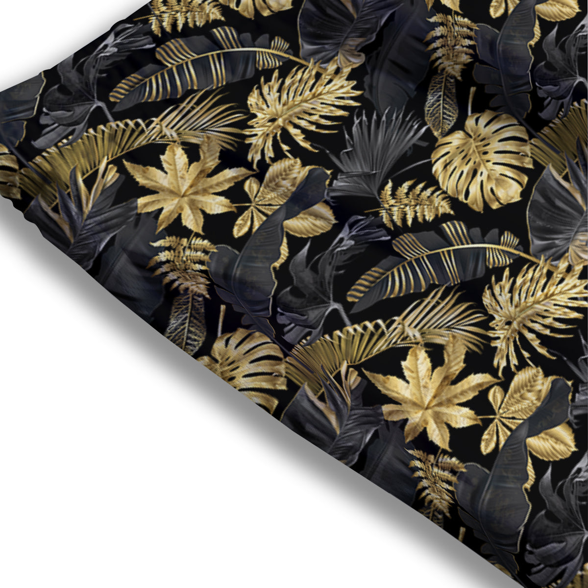 Tropical Gold And Black Print Pattern Mesh Shorts-grizzshop