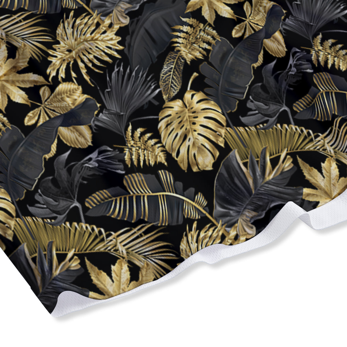 Tropical Gold And Black Print Pattern Mesh Shorts-grizzshop