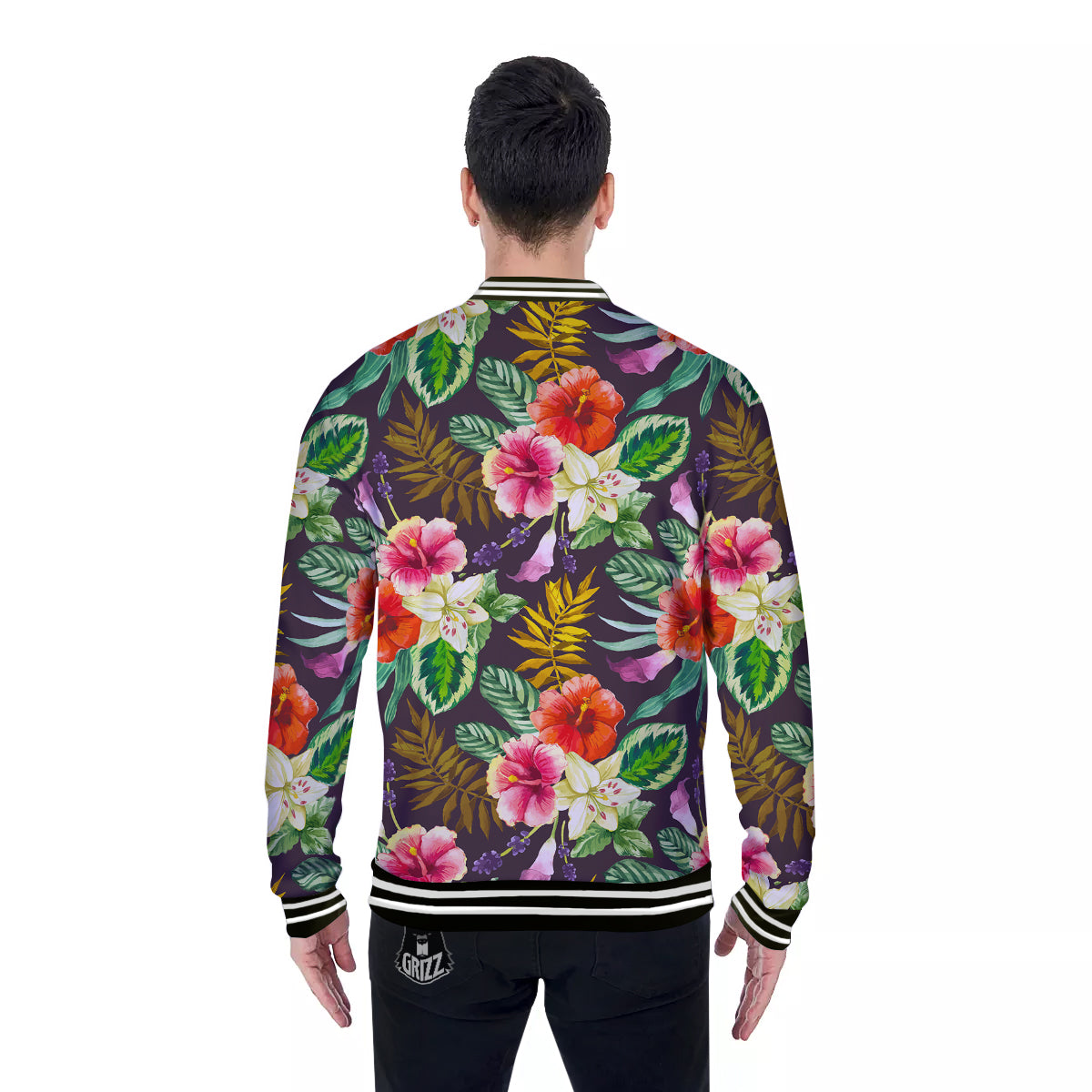 Tropical Hawaii Colorful Print Pattern Baseball Jacket-grizzshop