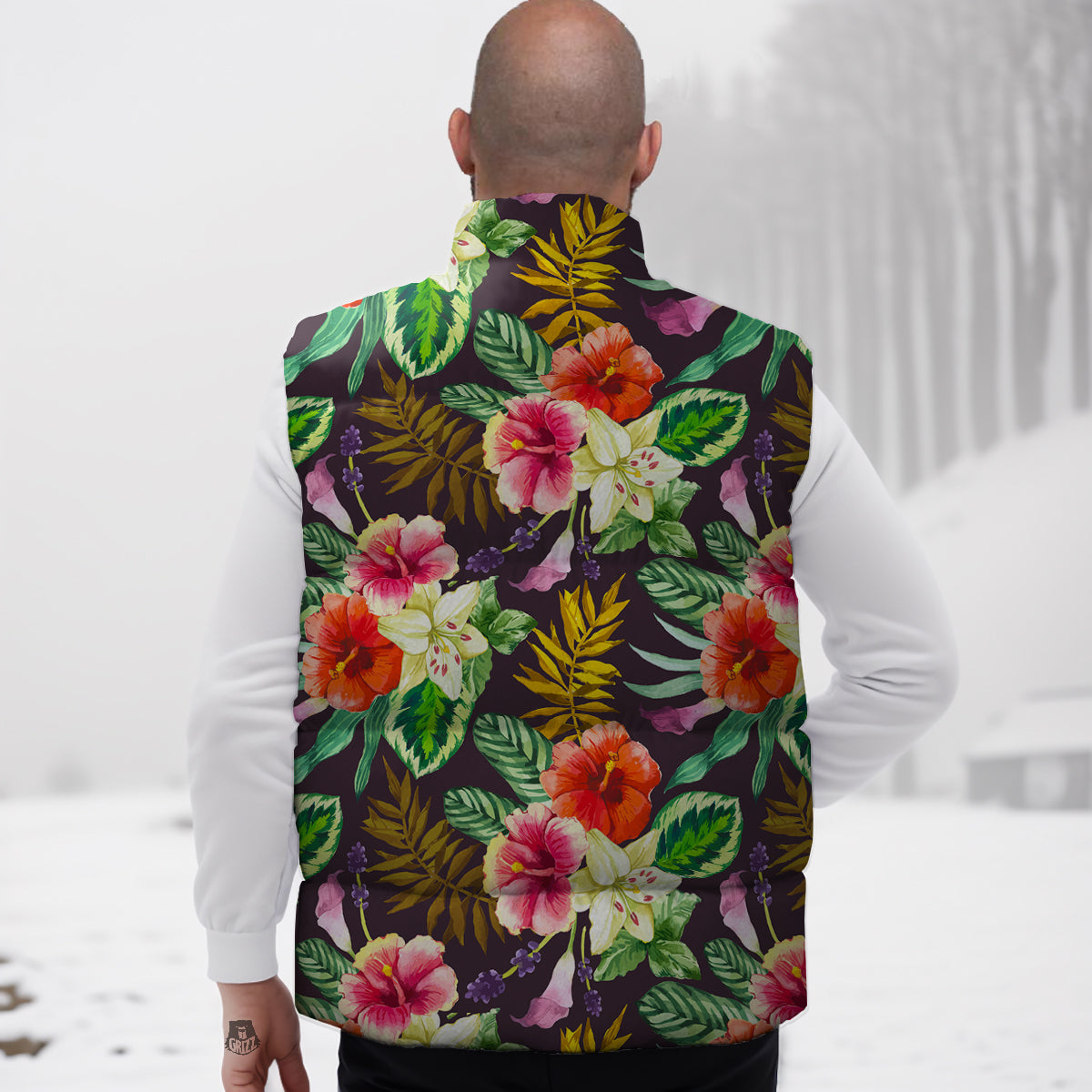 Tropical Hawaii Colorful Print Pattern Down Vest-grizzshop