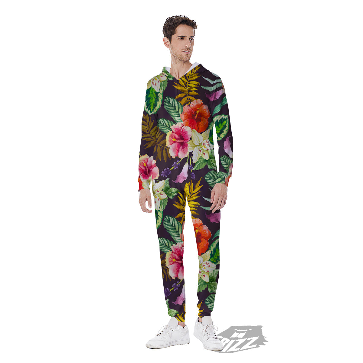 Tropical Hawaii Colorful Print Pattern Men's Jumpsuit-grizzshop