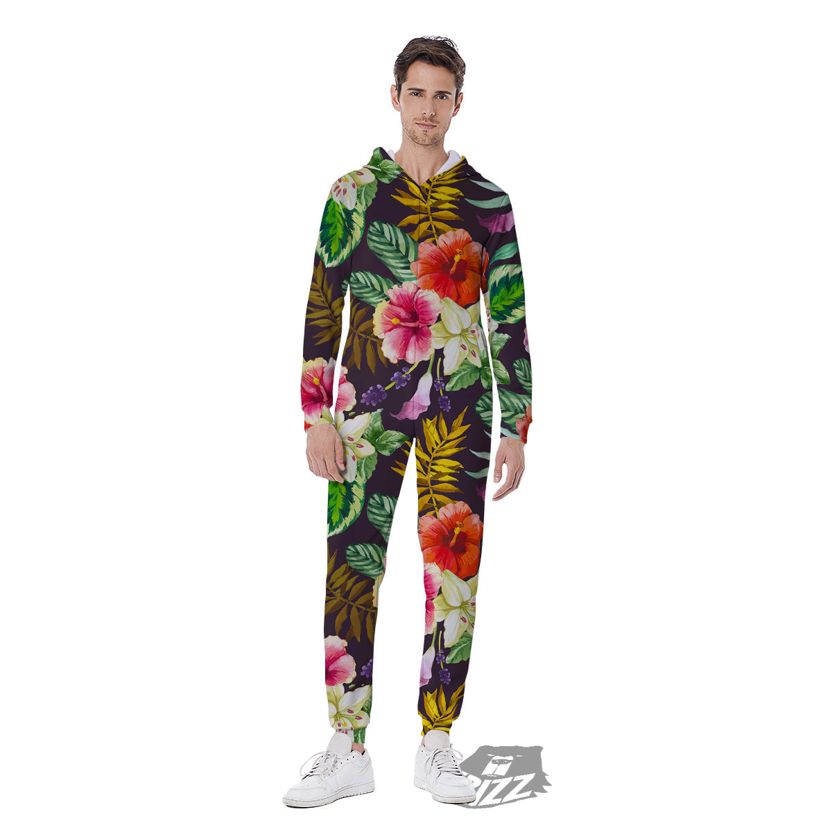 Tropical Hawaii Colorful Print Pattern Men's Jumpsuit-grizzshop
