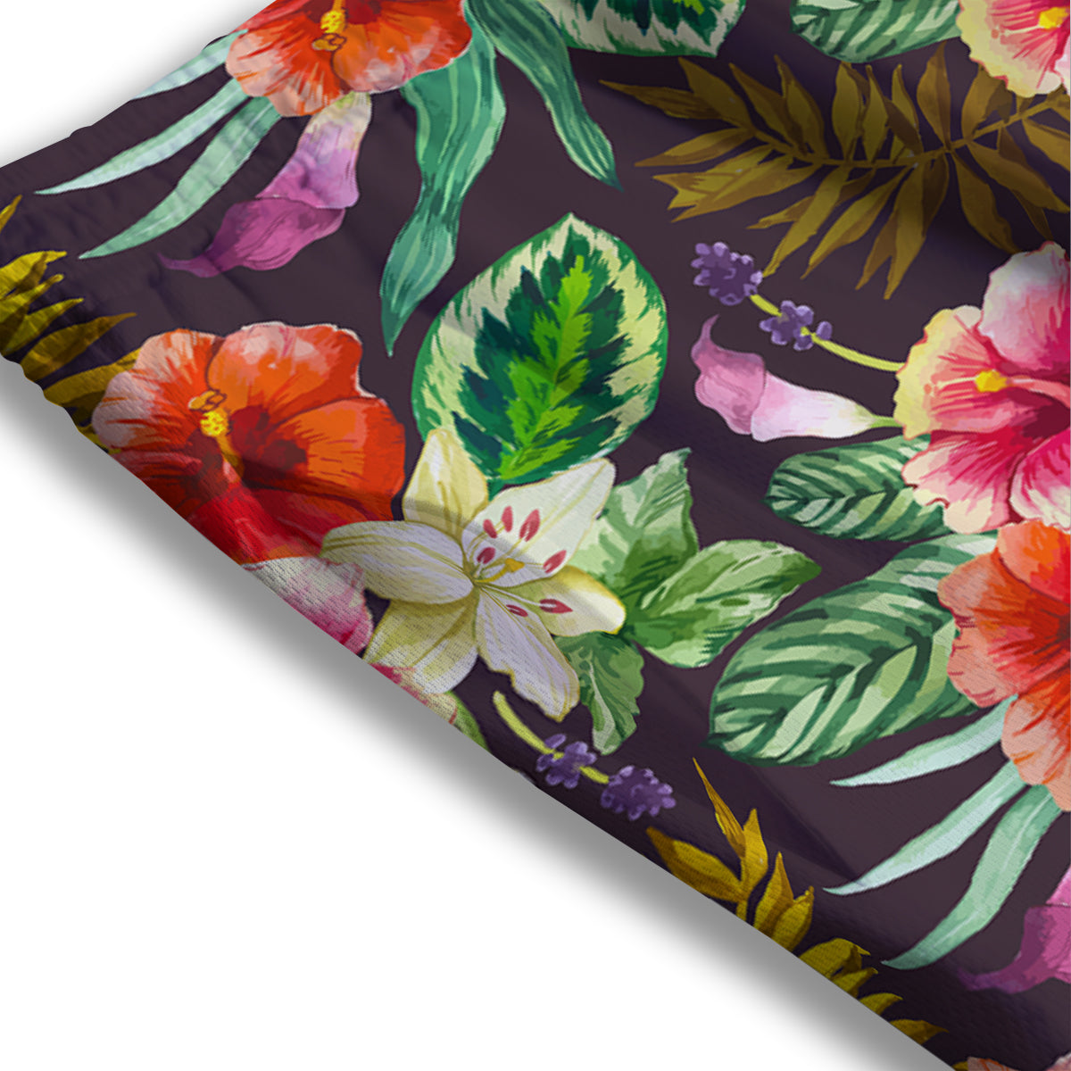 Tropical Hawaii Colorful Print Pattern Mesh Shorts