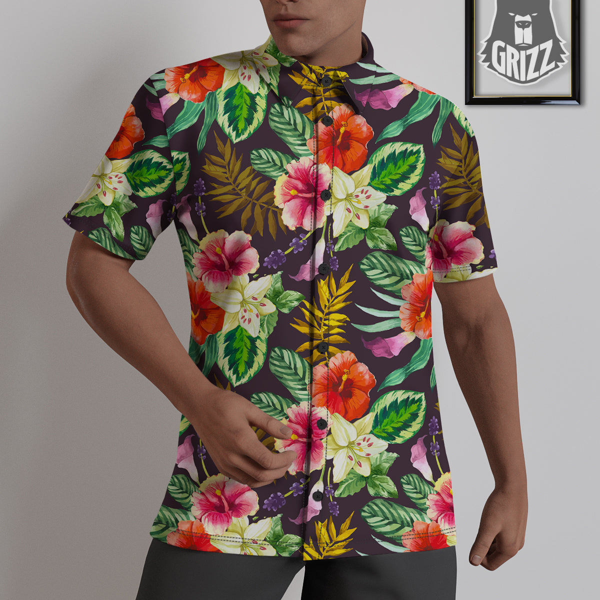 Tropical Hawaii Colorful Print Pattern Untucked Shirts-grizzshop