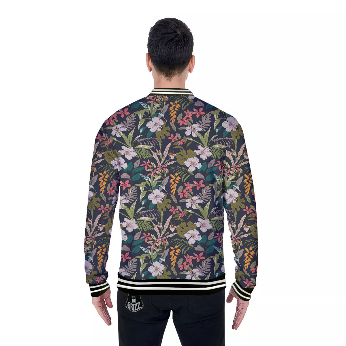 Tropical Hawaiian Aloha Print Pattern Baseball Jacket-grizzshop