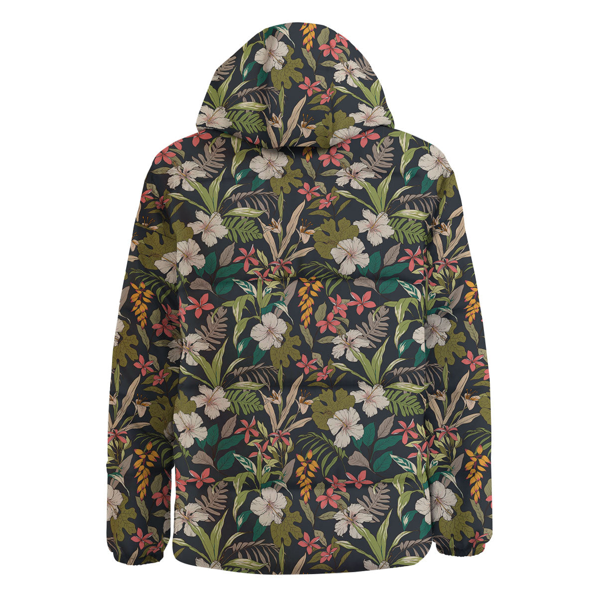 Tropical Hawaiian Aloha Print Pattern Down Jacket-grizzshop