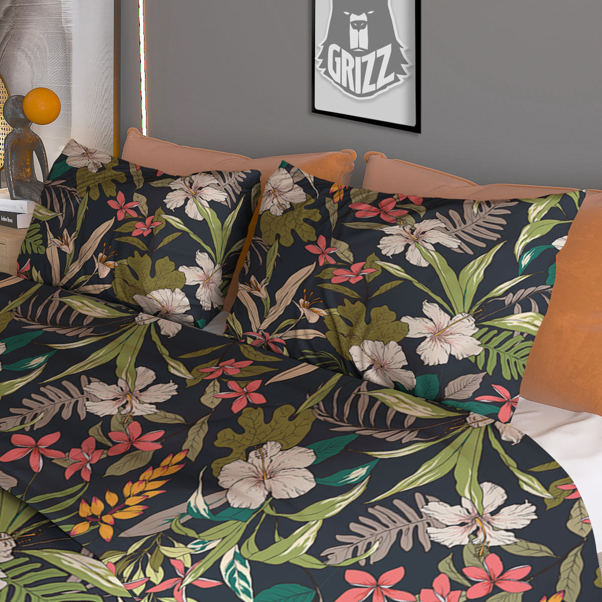 Tropical Hawaiian Aloha Print Pattern Duvet Cover Bedding Set