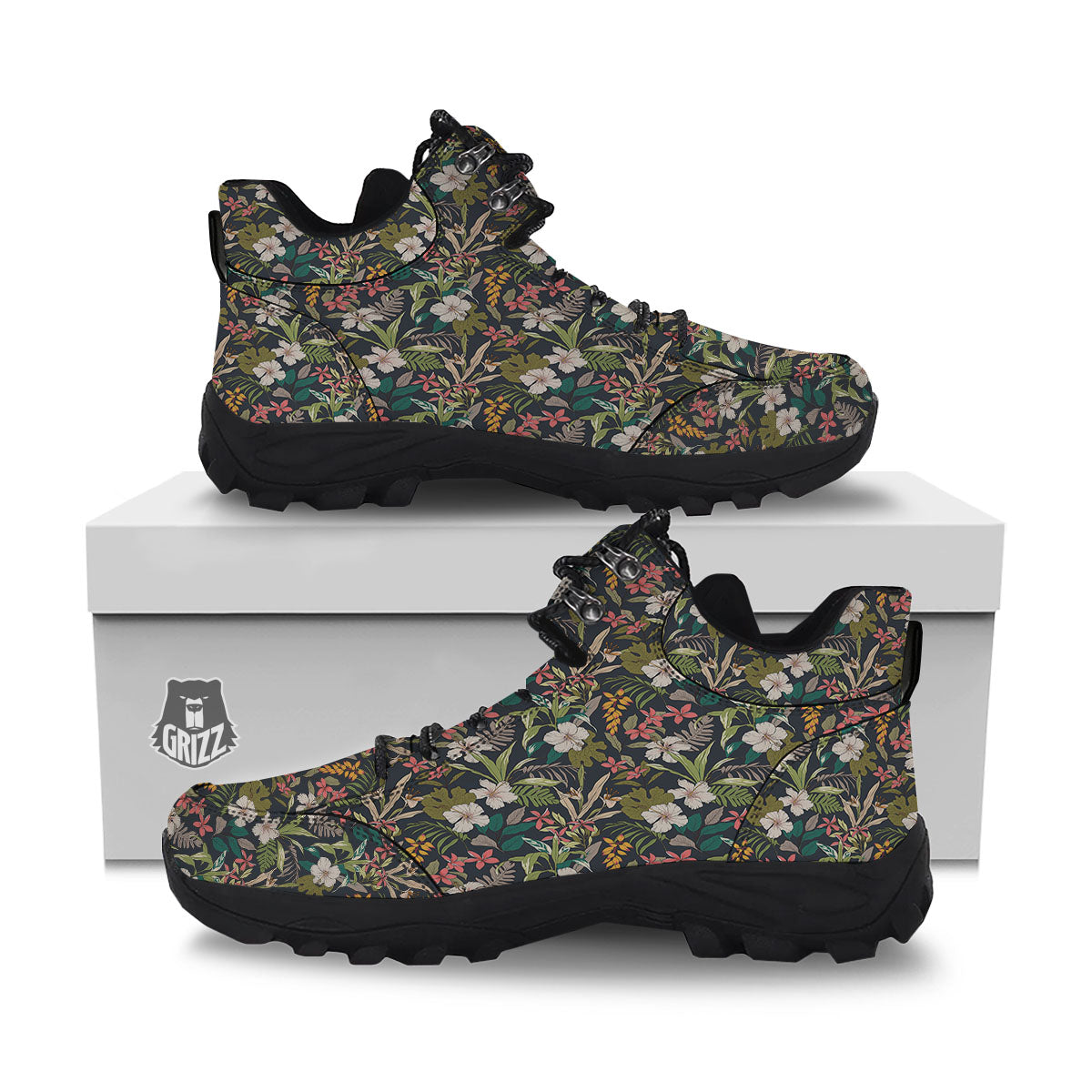 Tropical Hawaiian Aloha Print Pattern Hiking Shoes-grizzshop