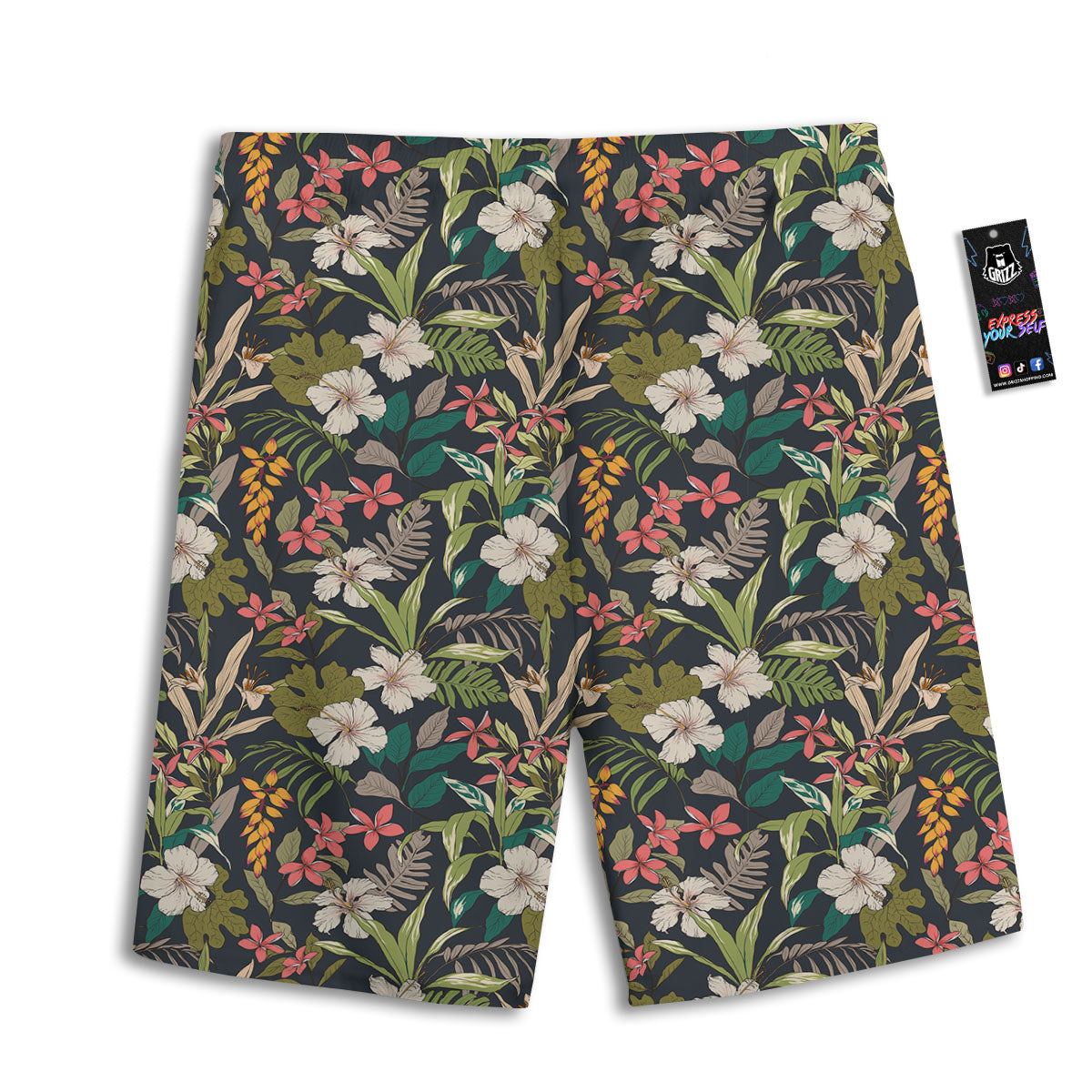 Tropical Hawaiian Aloha Print Pattern Men's Athletic Shorts-grizzshop