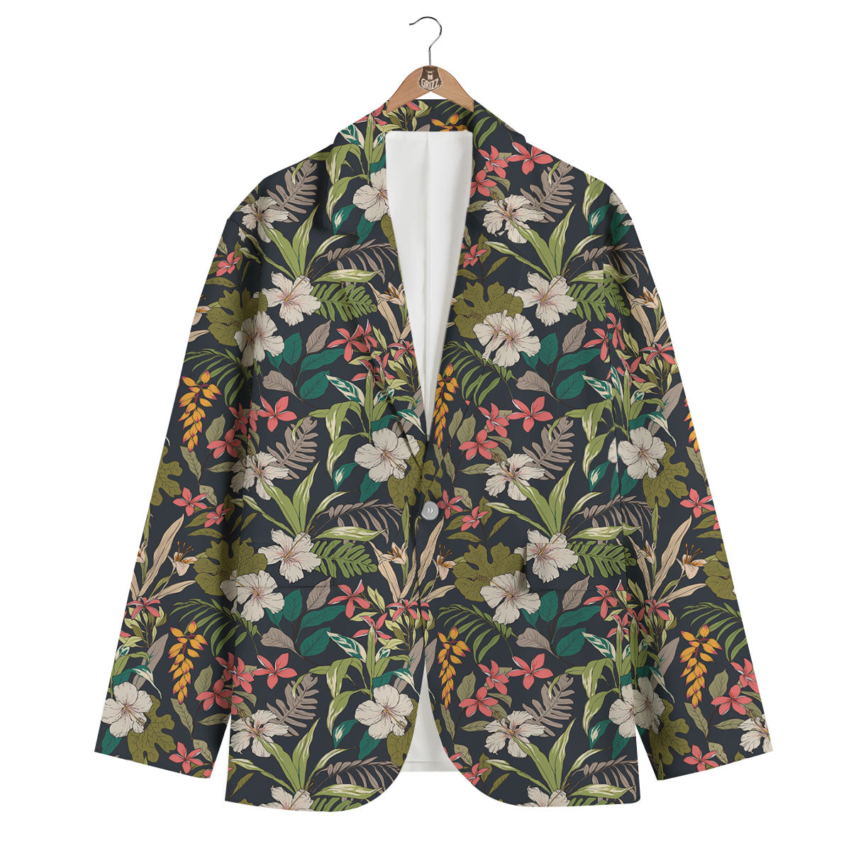 Tropical Hawaiian Aloha Print Pattern Men's Blazer-grizzshop
