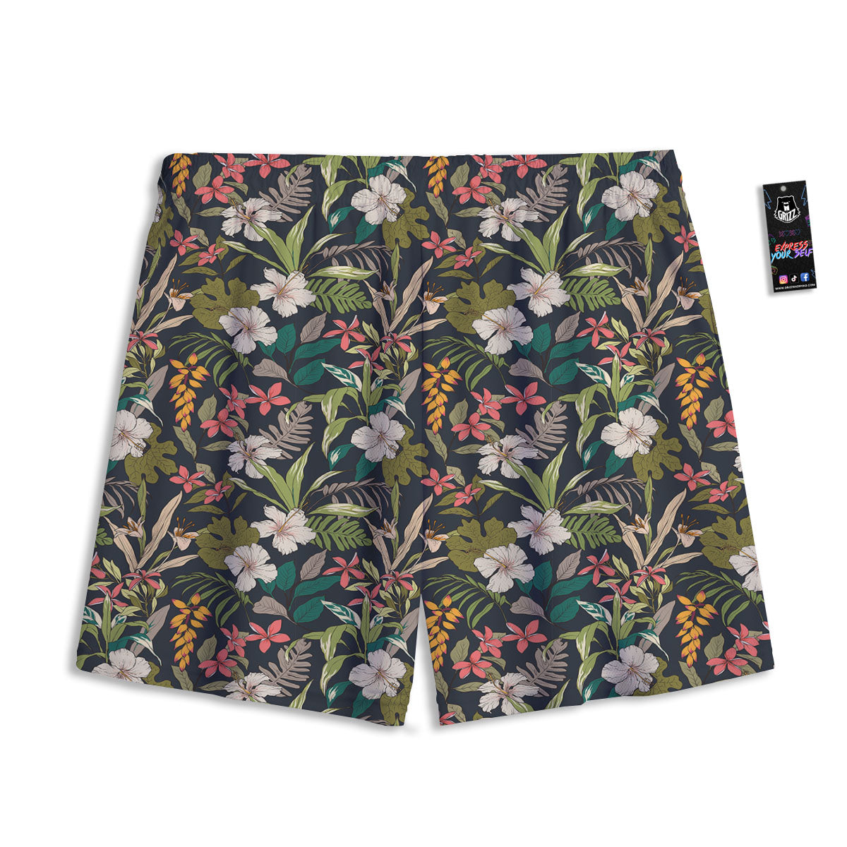 Tropical Hawaiian Aloha Print Pattern Mesh Shorts-grizzshop