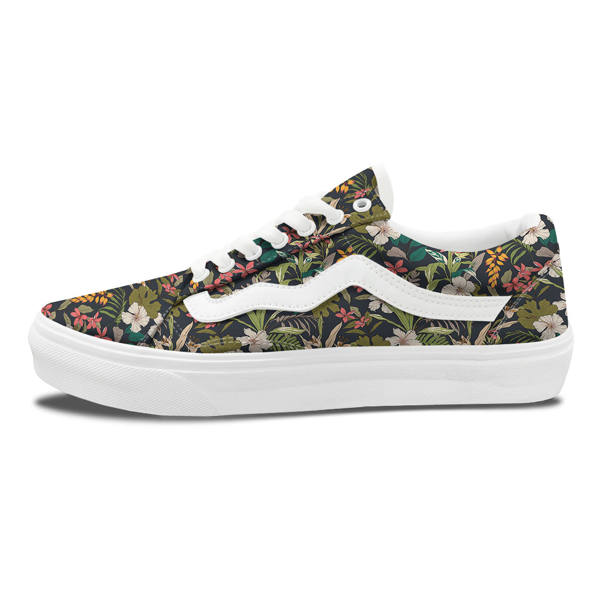 Tropical Hawaiian Aloha Print Pattern Skate Shoes-grizzshop