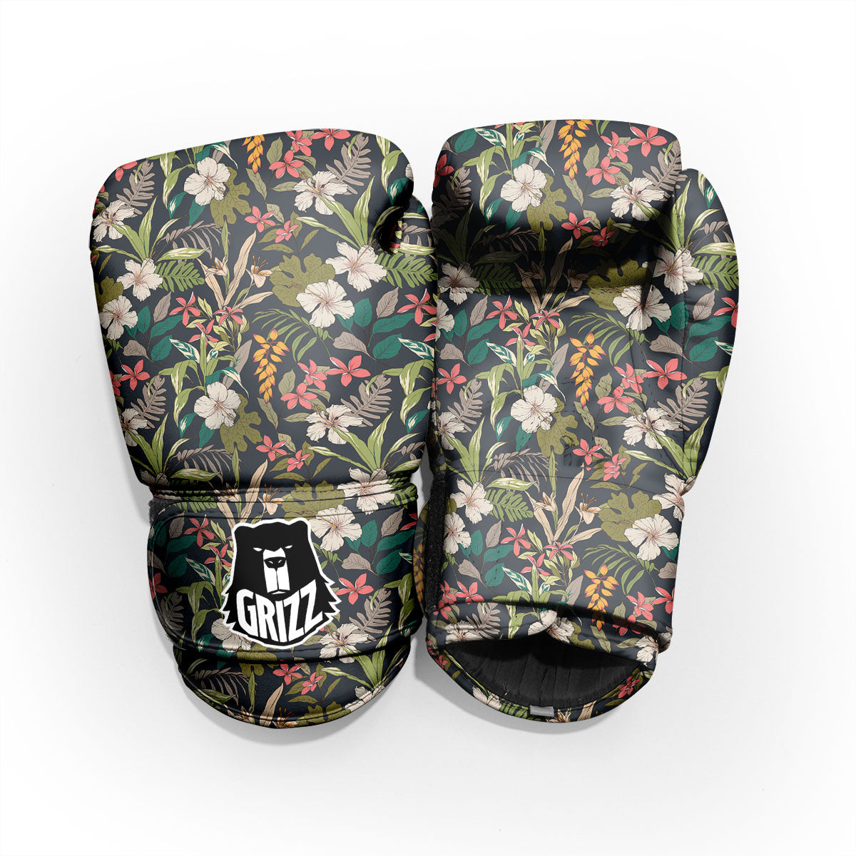 Tropical Hawaiian Aloha Print Pattern Sparring Gloves-grizzshop