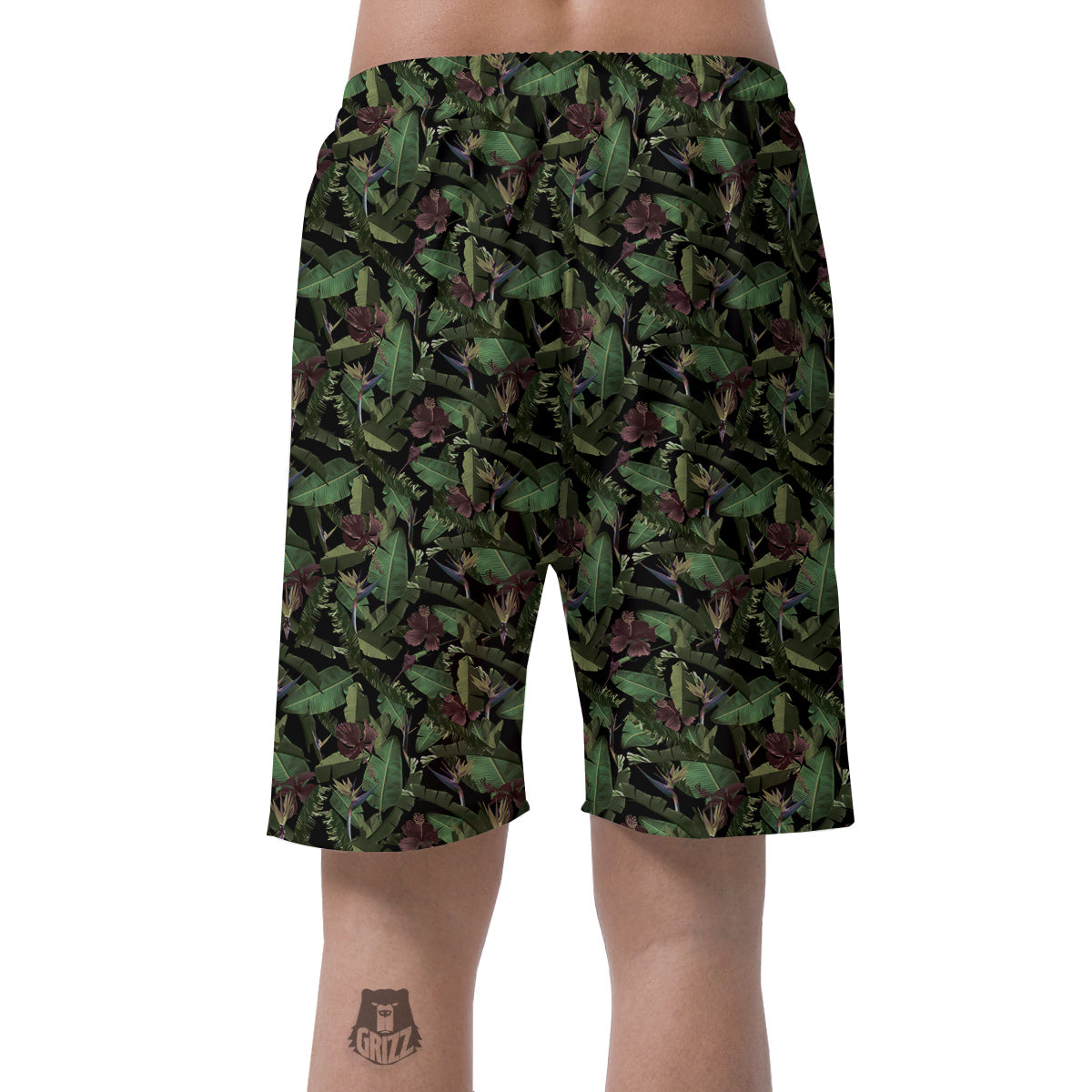 Tropical Hawaiian Dark Print Pattern Men's Shorts-grizzshop