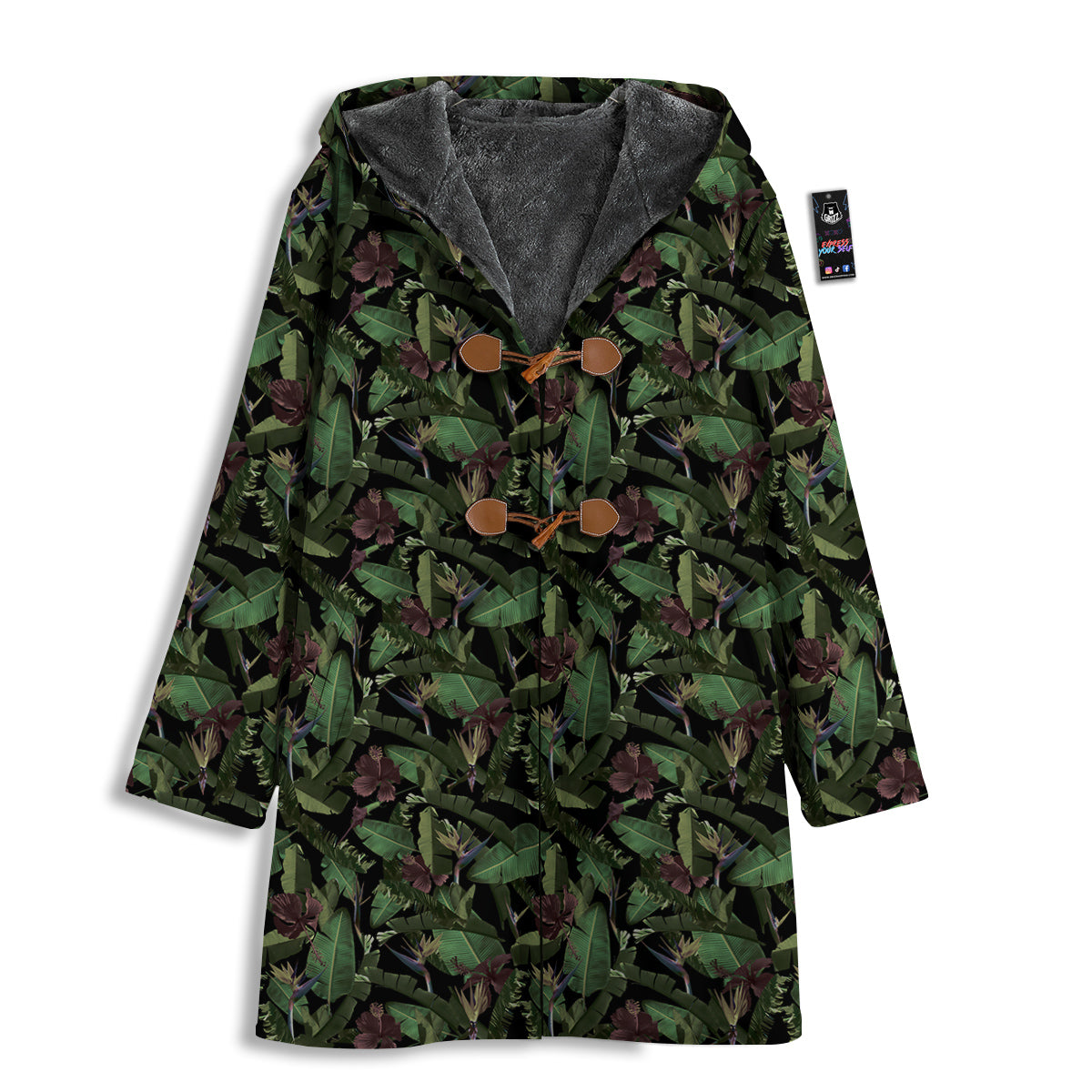 Tropical Hawaiian Dark Print Pattern Men's Windbreaker Jacket-grizzshop