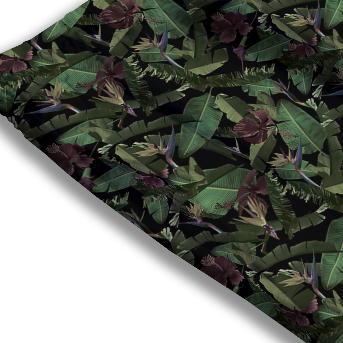 Tropical Hawaiian Dark Print Pattern Mesh Shorts