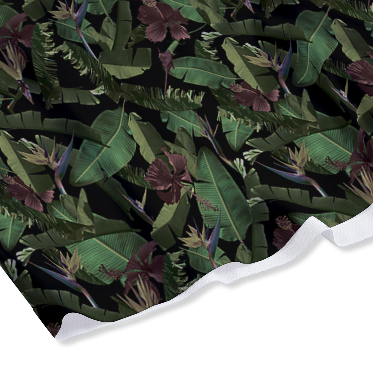 Tropical Hawaiian Dark Print Pattern Mesh Shorts