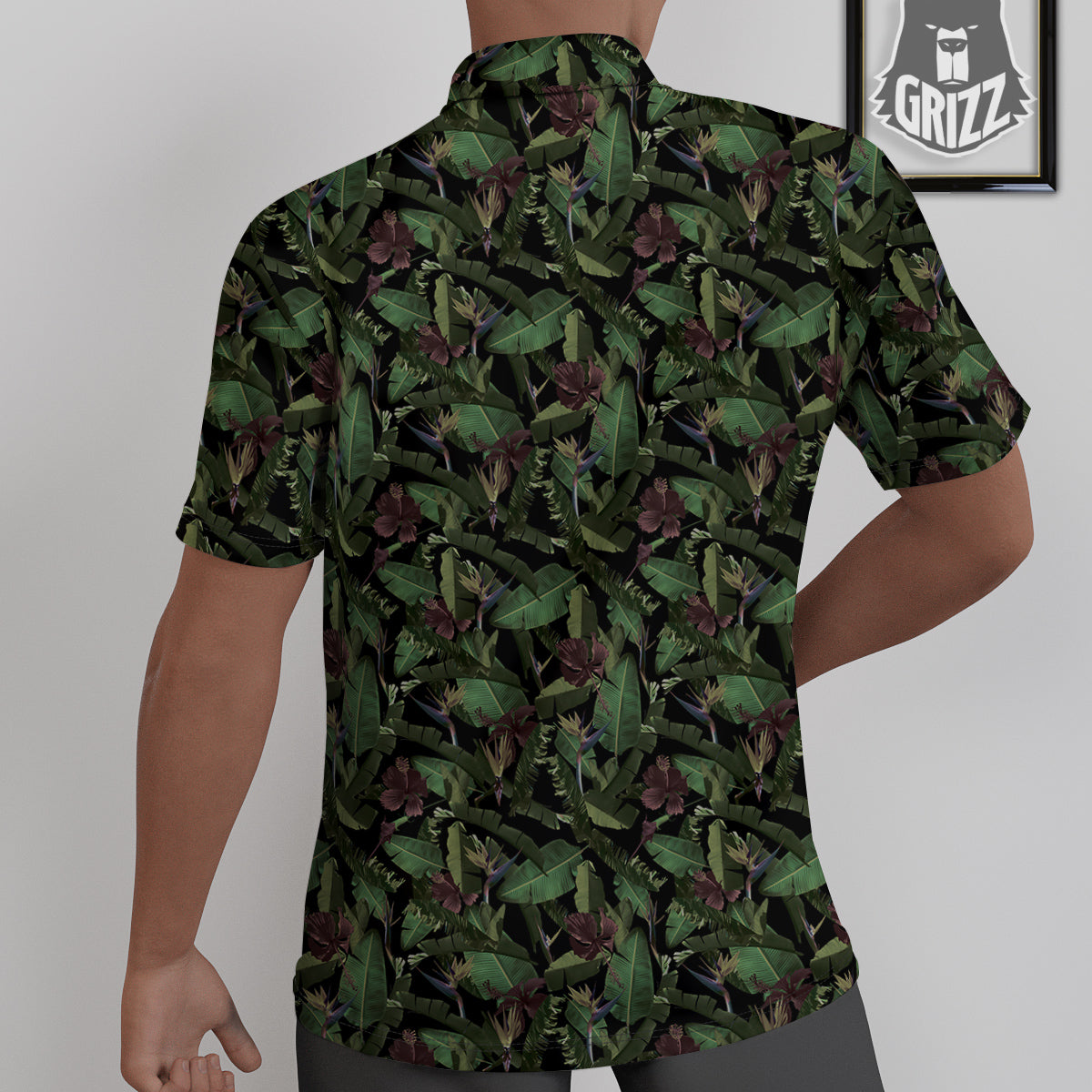Tropical Hawaiian Dark Print Pattern Untucked Shirts-grizzshop