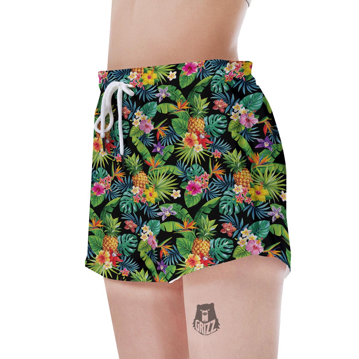 Tropical Hawaiian Floral Print Women's Shorts-grizzshop