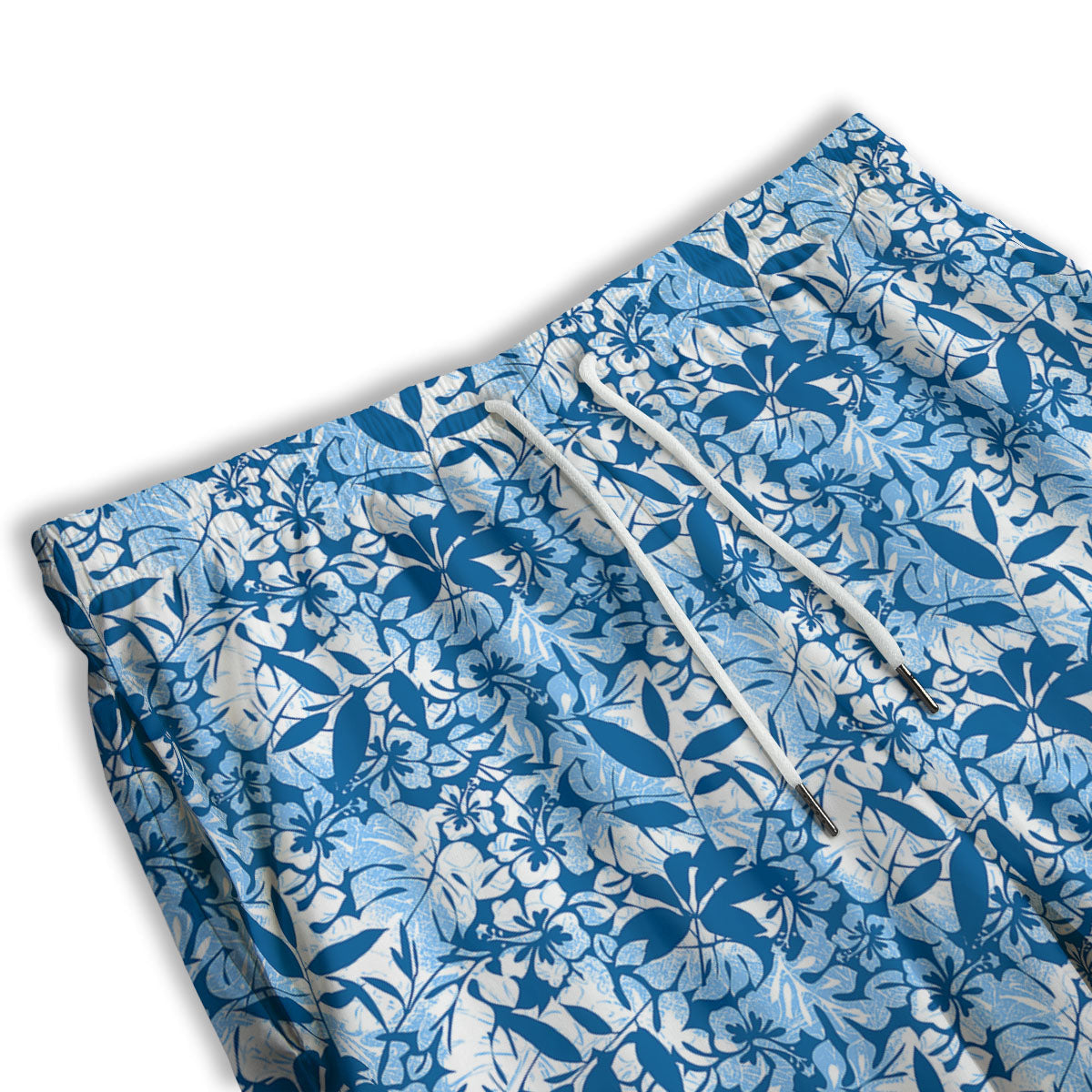 Tropical Hibiscus Blue Print Pattern Men's Athletic Shorts
