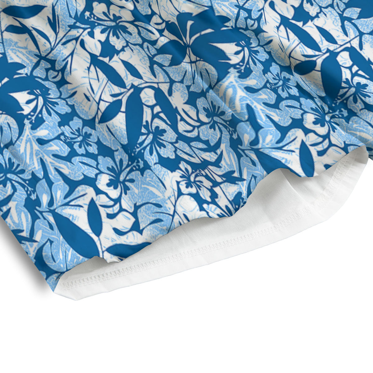 Tropical Hibiscus Blue Print Pattern Men's Athletic Shorts